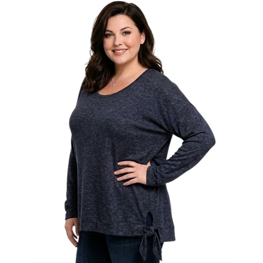 J. By J Crew Heathered Blue Side Tie Top Size 3X